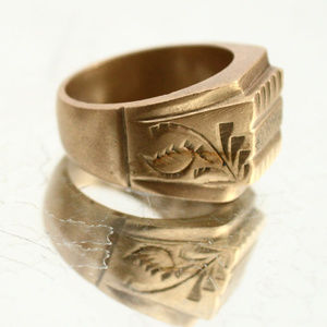 Accessories - Solid Mens Heavy Brass Etched Ring Size 10.5 Mans Accessories - Solid Mens Heavy Brass Etched Ring Size 10.5 Mans